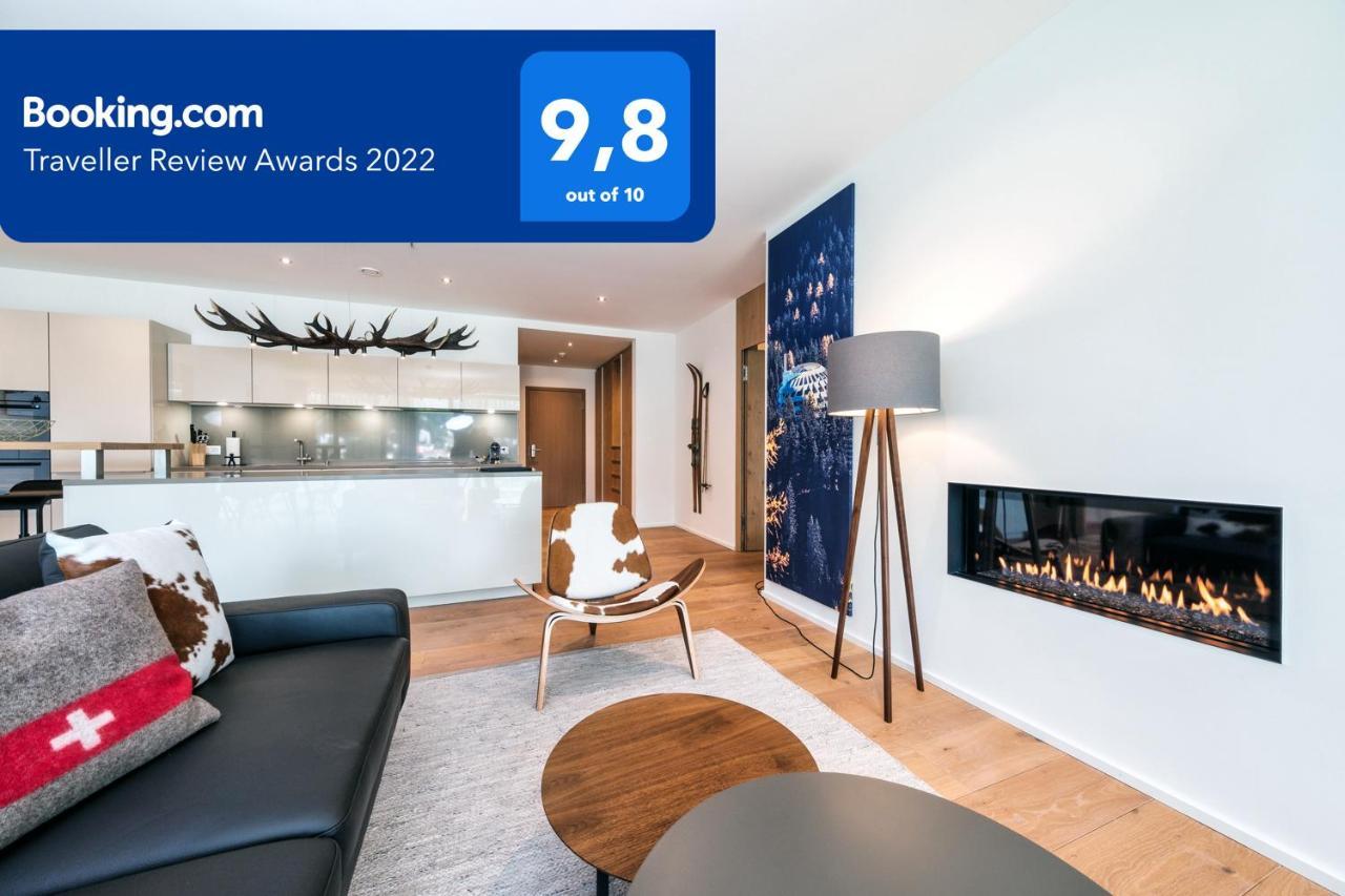 Luxury Panorama Apartment With Alpengold Spa Access Давос Екстериор снимка